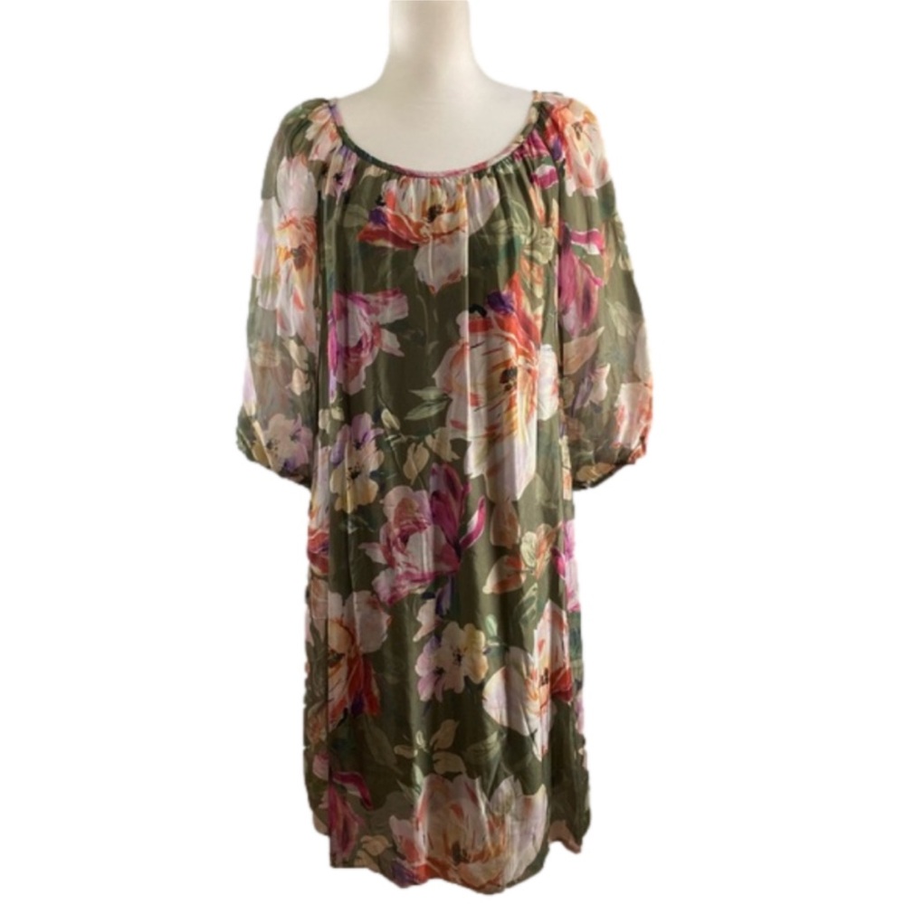 Bellambra Floral Dress with Green and Pink